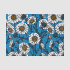 Daisies op blauw tissuepapier