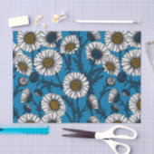 Daisies op blauw tissuepapier (Craft)