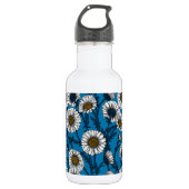 Daisies op blauw waterfles  (Voorkant)