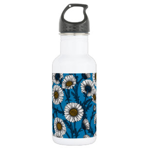 Daisies op blauw waterfles