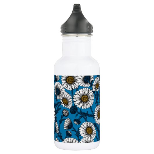 Daisies op blauw waterfles  (Rechts)