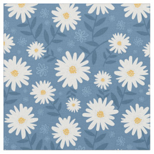 Daisies op blauwe achtergrond stof