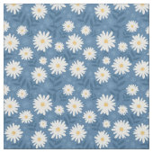 Daisies op blauwe achtergrond stof (Swatch)