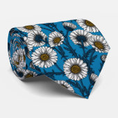 Daisies op blauwe stropdas (Opgerold)