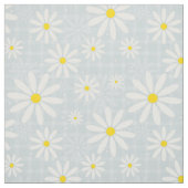 Daisies op bleke blauw gingham plaid stof (Swatch)