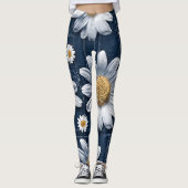 Daisies op denim leggings (Voorkant)