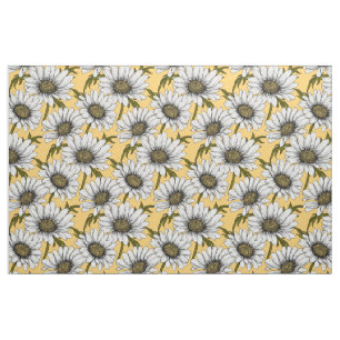 Daisies op geel stof
