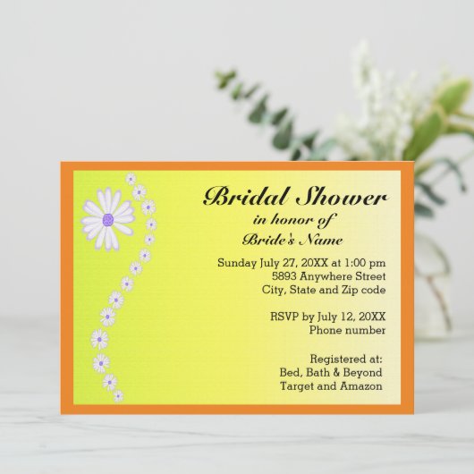 Daisies op gele achtergrond Vrijgezellenfeest Kaart (Staand voorkant)