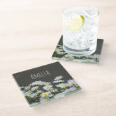 Daisies op Grey Glazen Onderzetter (Schuin)