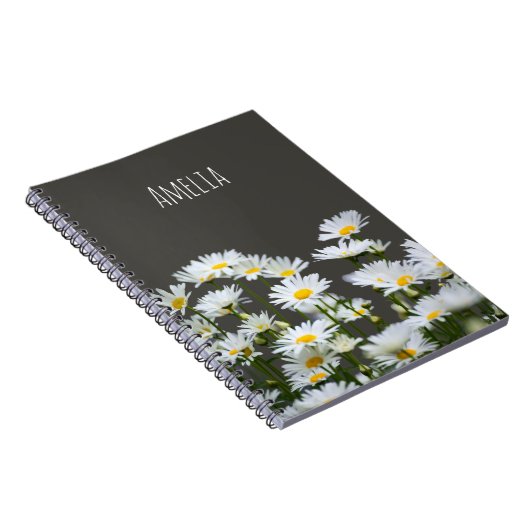 Daisies op Grey Notitieboek (Rechterzijde)