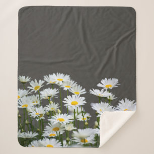 Daisies op Grey  Sherpa Deken