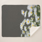 Daisies op Grey  Sherpa Deken (Voorkant (horizontaal))