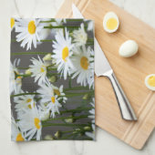 Daisies op Grey Theedoek (Quarter Fold)