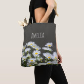 Daisies op Grey Tote Bag (Dichtbij)