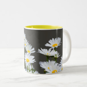 Daisies op Grey Tweekleurige Koffiemok