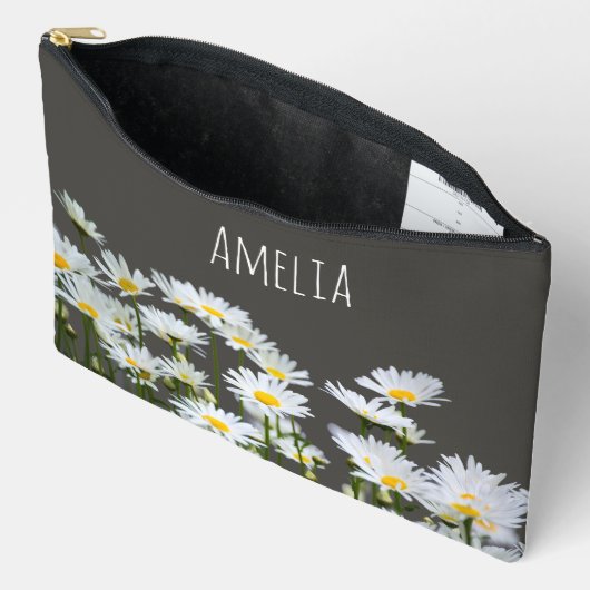 Daisies op Grijze Aangepast Etui (Open)