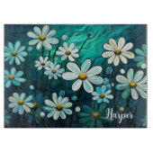 Daisies op groen gepersonaliseerd snijplank (Voorkant)