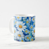 Daisies op het blauw koffiemok (Voorkant links)