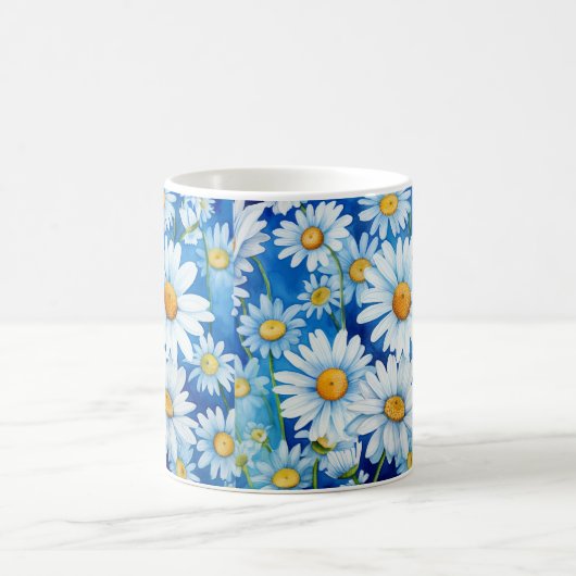 Daisies op het blauw koffiemok (Center)