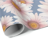 Daisies op lavendel achtergrond waterverf cadeaupapier (Rol Hoek)