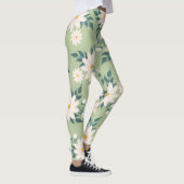 Daisies op pastelgroene achtergrond leggings (Rechts)