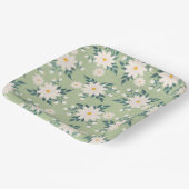 Daisies op pastelgroene achtergrond papieren bordje (Gebogen)