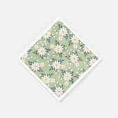 Daisies op pastelgroene achtergrond servet (Hoek)