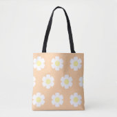 Daisies op Perzikachtergrond Tote Bag (Voorkant)