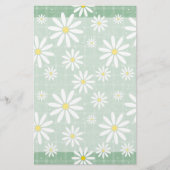 Daisies op Plaid Briefpapier (Voorkant)