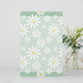 Daisies op Plaid Briefpapier (Staand voorkant)