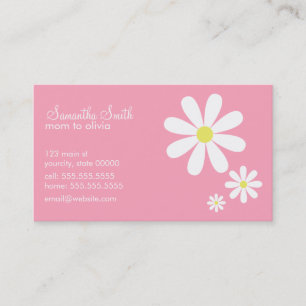 Daisies op roze contactkaartje