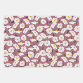 Daisies op roze inpakpapier vel (Voorkant 2)