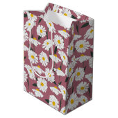 Daisies op roze medium cadeauzakje (Achterkant Gekanteld)