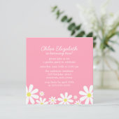 Daisies op Roze Meisje Verjaardagsfeest Kaart (Staand voorkant)