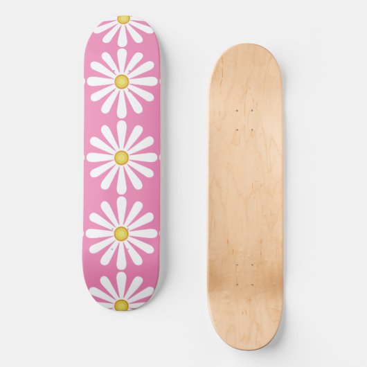 Daisies op roze persoonlijk skateboard (Voorkant)