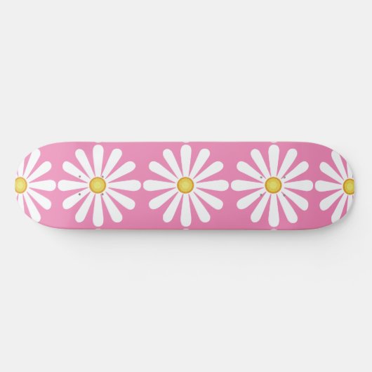 Daisies op roze persoonlijk skateboard (Horizontaal)