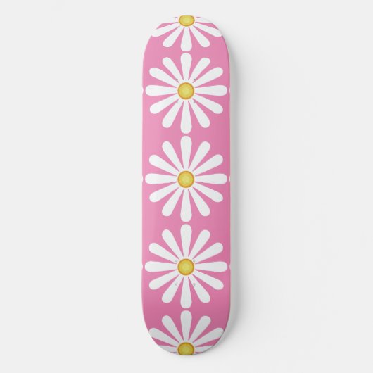 Daisies op roze persoonlijk skateboard (Voorkant)