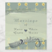 Daisies op Sage Slate Food and Beverage Label Set Wijn Etiket (Enkel label)