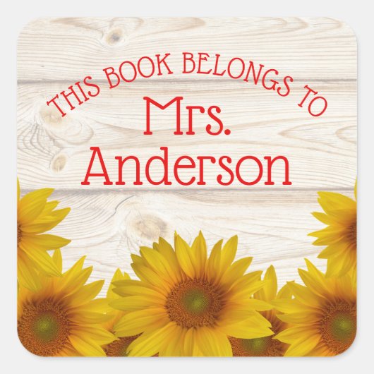 Daisies op Schip | Dit boek behoort tot Vierkante Sticker (Voorkant)