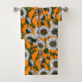 Daisies op sinaasappel bad handdoek (Insitu)