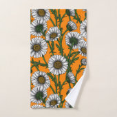 Daisies op sinaasappel bad handdoek (Handdoek)