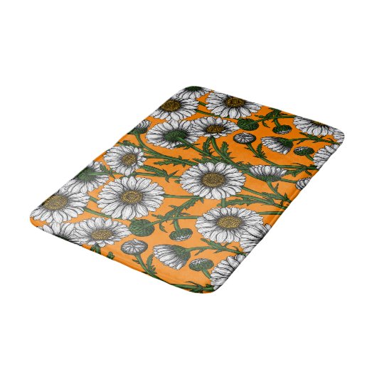 Daisies op sinaasappel badmat (Gekanteld)