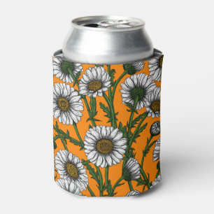 Daisies op sinaasappel blikjeskoeler