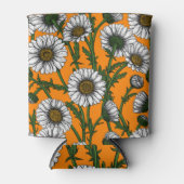Daisies op sinaasappel blikjeskoeler (Voorkant)