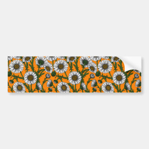 Daisies op sinaasappel bumpersticker
