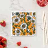 Daisies op sinaasappel servet (Insitu)