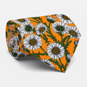 Daisies op sinaasappel stropdas