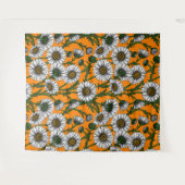 Daisies op sinaasappel wandkleed (Voorkant (horizontaal))
