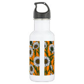 Daisies op sinaasappel waterfles  (Achterkant)