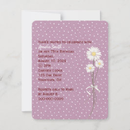 Daisies op stippen met witte pinnen verjaardagsuit kaart